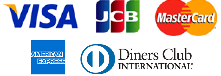 クレジットカード（JCB、VISA、Master、AMEX、Discover、Diners Club）対応